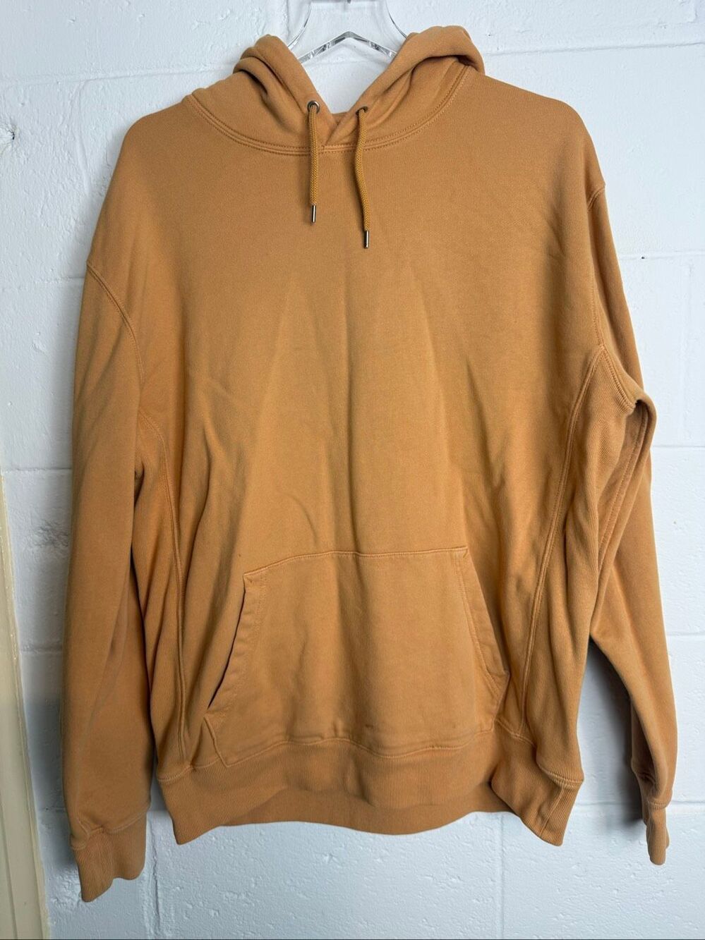 J.Crew Men’s LT Garment-Dyed French Terry Hoodie 100% Cotton Mustard Tan Casual